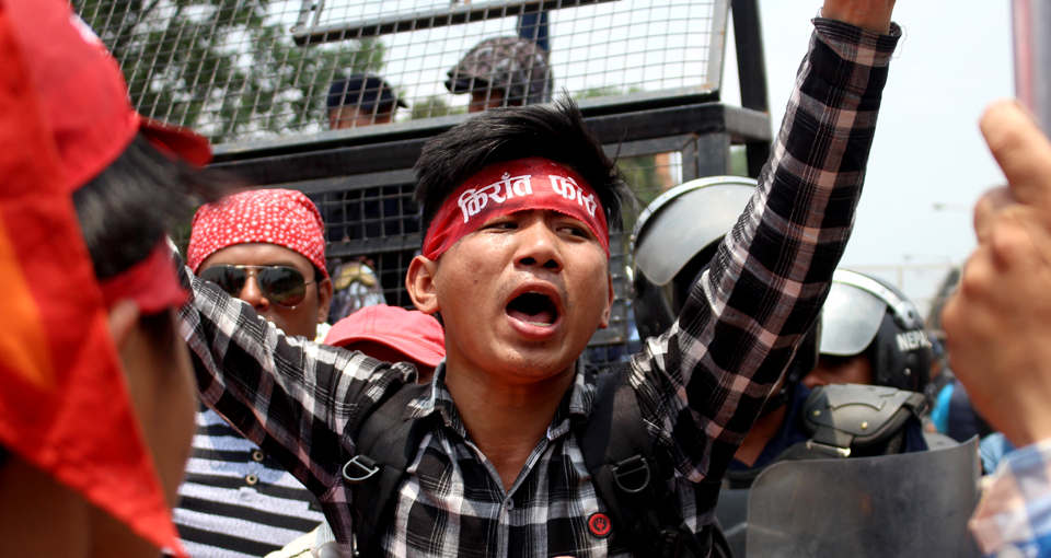 Protest at SinghDurbar 07