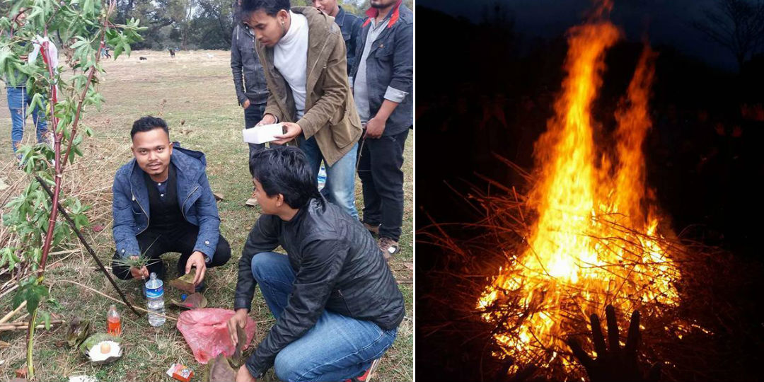 होलिका दहन गरेर राजधानीबासी थारुले मनाए होली