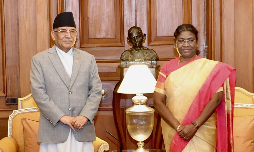 भारतीय राष्ट्रपति र उपराष्ट्रपतिसँग प्रधानमन्त्री प्रचण्डको शिष्टाचार भेटवार्ता