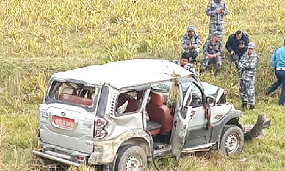 बर्दियामा दुर्घटना हुँदा बेहुला खुशीराम चौधरीसहित ८ जना घाइते